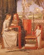 Dante Gabriel Rossetti The Girlhood of Mary Virgin oil painting artist